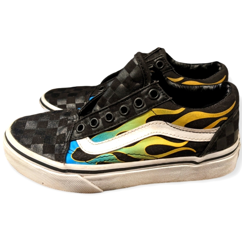 Vans Glow Flame Old Skool Shoes, Kids Sz 13.5